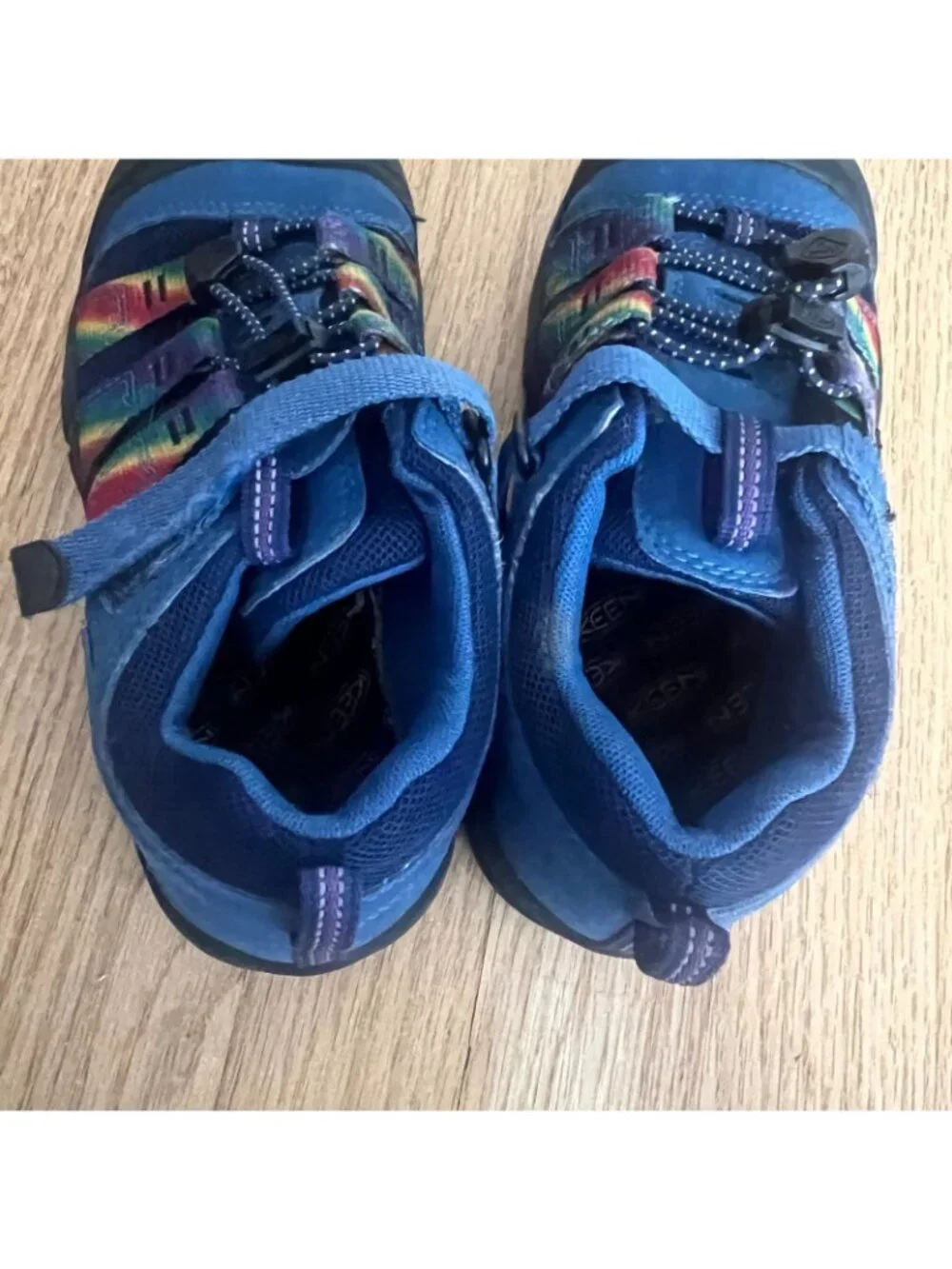 Keen Newport H2Sho Water Hiking Shoes Blue Rainbow Big Kid's Size 3
